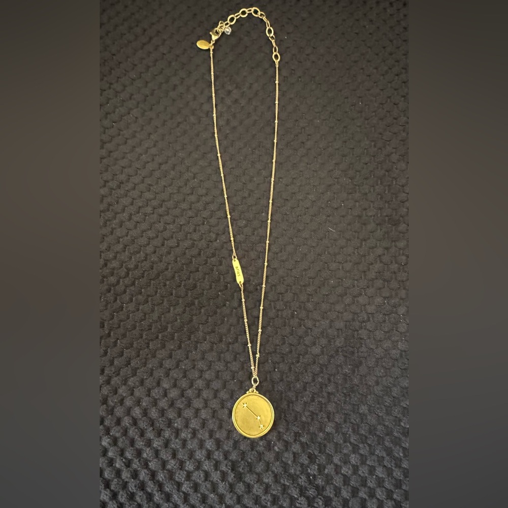 Aries zodiac necklace gold plated 18-20” length
